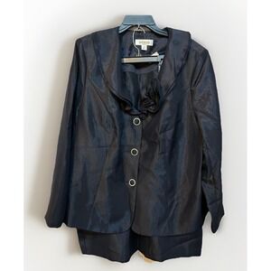Danillo 2 Piece Plus Size 18W Navy Womens Skirt Suit Mother of Bride NWT $220